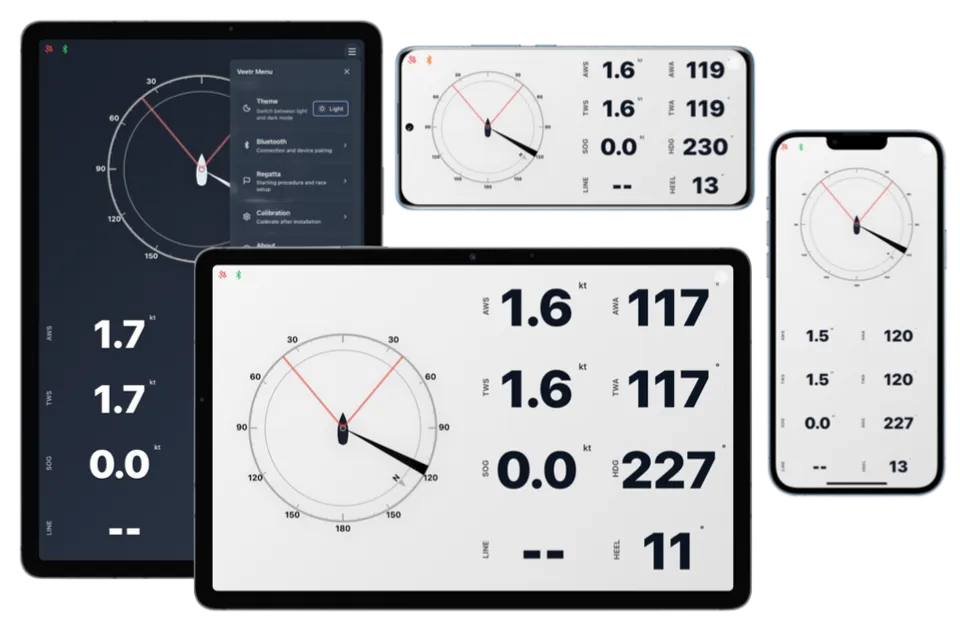 Veetr app shown on tablet and phone